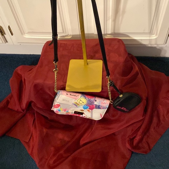 Luv Betsey Crossbody by Betsey Johnson with Gold Hardware & Ear Bud Case - Picture 10 of 12